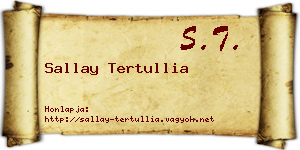 Sallay Tertullia névjegykártya